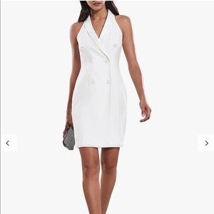 Reiss Sinead Sleeveless Tuxedo Dress, Off White